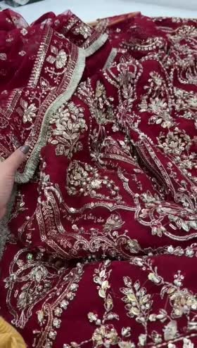 Rs 42000 Aneelas stitched Bridal / wedding formal Heavy Ada work lehenga set 3pc [Dispatch date 20th march] ~ [Chest 24] [Length 46] XXLARGE