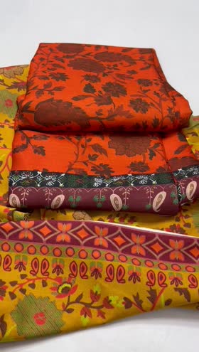 Rs 3450 baroque linen printed 3pc shawl