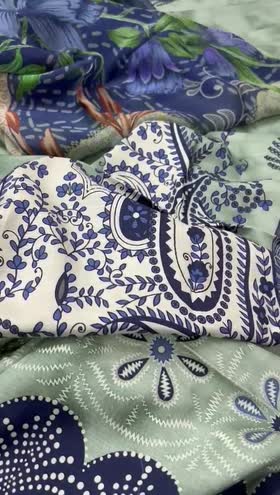Rs 4650 Nureh signature prints viscose slub linen 3pc ( Sp 164]