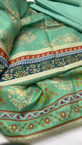 Rs 3300 Mausummery Linen Doria printed 3pc retail 5495