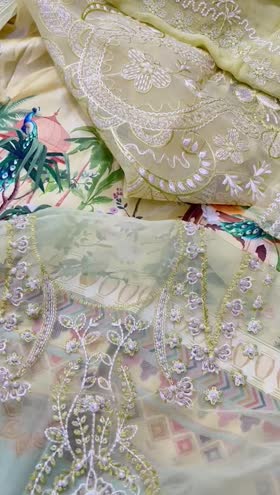 Rs 8850 Nureh The Silk [S-29] Silk Shirt Trouser Chiffon Duppata 3pc