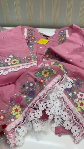 Rs 9450 Aneelas finest quality lawn with heavy stitching details 2 piece stitched [CH 22] [L 47] LARGE (Ready to Dispatch)