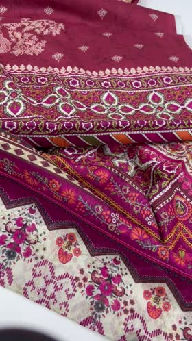 Rs 3100 Mausummery lawn printed 3pc voil lawn duppata (BEGONIA]