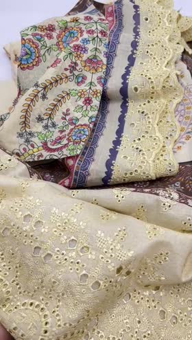 Rs 4500 RangRani lawn Emb 3pc Emb voil duppata