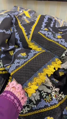 Rs 7800 Aneelas luxury stitched Emb shirt trouser front Emb sleeves Emb [Ready to dispatch] ~ [CH 23] [L 43] XLARGE