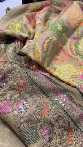 Rs 6595 Shakar by Riaz Arts Luxury Winter Emb Peach leather 3pc Multi Barosha Jacquard Shawl