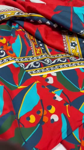 Rs 3650 Rainbow linen pritned 3pc self jacquard shawl