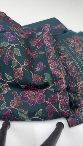 Rs 7950 Fragrant karandi Emb 3pc Emb Shawl [Dispatch Time 1 Month]