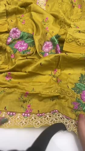 Rs 7500 Aneelas print Emb lawn chiffon Duppata 3 pc [Minor Flaw] [Dispatch Ready] ~ [Chest 23] [Length 42] XLARGE