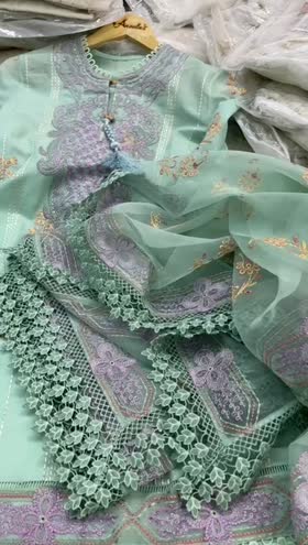 Rs 3500 Organza Emb Duppata without finishing without lace [Dispatch month June][pre booking ]