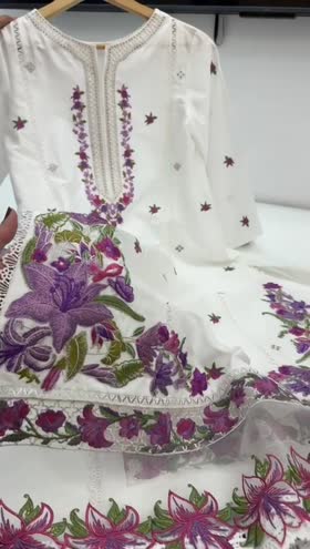 Rs 12500 Aneelas stitched Emb lawn chiffon Duppata 3pc. [Dispatch time 1 month] ~ [Chest 19] [Length 47] SMALL