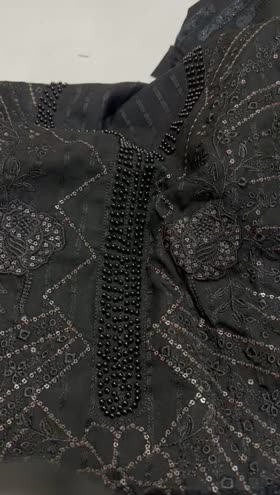 Rs 4000 Dhanak winter pearl work Emb 3 pc shawl