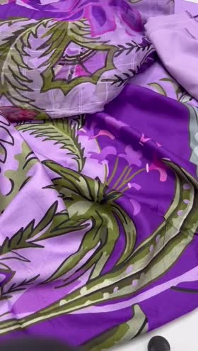 Rs 3850 Coral Linen printed 3 pc chiffon duppata