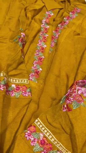 Rs 3500 Aneela’s peech leather stitched Emb 2pc( XXL)