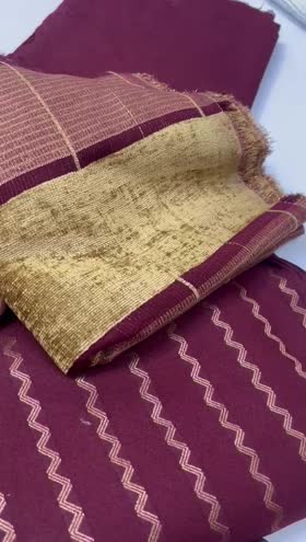 Rs 5395 Johra jacquard lether  peech Zari peech shawl 3pc ( JW 463)