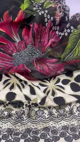 Rs 4650 Nureh signature prints viscose slub linen 3pc ( Sp 166)