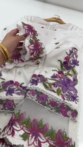 Rs 8500 Aneelas stitched Emb lawn chiffon Duppata 3pc. [Dispatch time 1 month] ~ [Chest 21] [Length 47] MEDIUM