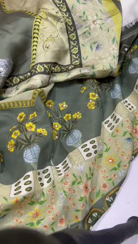 Rs 5950 Raw silk Emballished 3pc silk emballished duppata