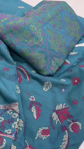 Rs 5950 karandi emb 3pc jacquard shawl