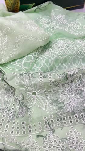 Rs 7950 Mahnur lawn Emb 3pc Emb chiffon duppata