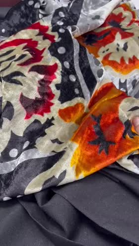 Rs 5400 Kumail by Riaz Arts Wool 3pc with Velvet Cutwork Shawl [D-08]