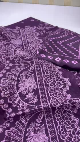 Rs 6950 Mahnur laser Kari Emb 3pc silk duppata ( D 12)