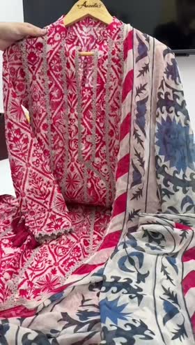 Rs 9500 Aneelas Stitched Lawn Print Frock 3pc New Launch Chiffon Duppata [PR-15-B] [Dispatch Time 2 Months] ~ [Chest 22] [Length 44] LARGE