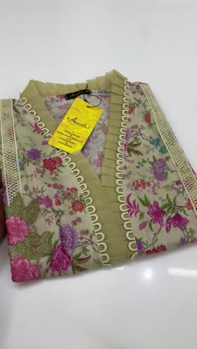 Rs 6600 Aneelas lawn print Emb stitched 2 p ~ [CH 19] [L 46] SMALL [ready to dispatch ]