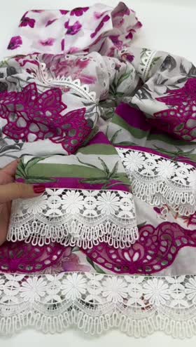 Rs 7200 lawn stitched Emb shirt trouser [pre booking] ~ [CH 21] [L 45] MEDIUM