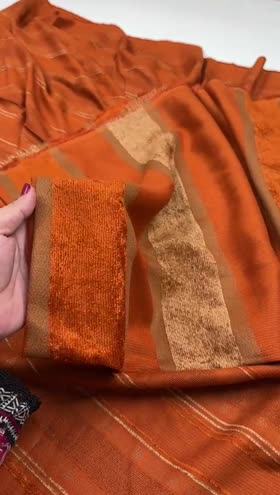 Rs 4500 Masoori Peach Wool Velvet Shawl 3pc