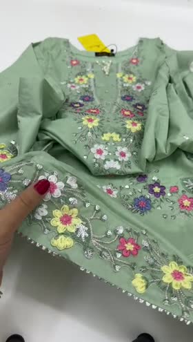 Rs 6950 Aneelas lawn Emb shirt trouser stitched 2pc [ready to dispatch] ~ [Chest 19] [Length 43] SMALL