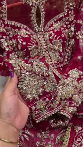 Rs 36500 Aneelas Stitched Wedding/ Bridal Ada Work 3pc [BR-06] [Dispatch Time 2 Months] ~ [Chest 19] [Length 45] SMALL
