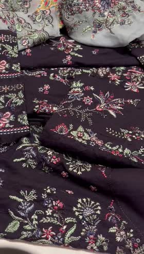 Rs 19900 Hussain Rehar karandi Emb 3pc new launch ( ROUGE]