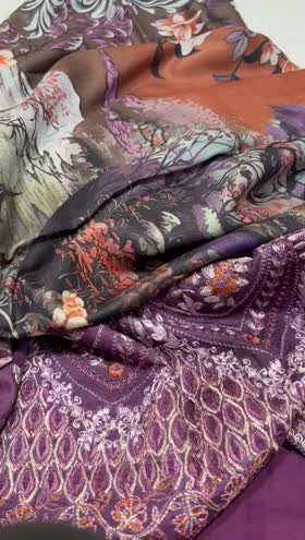 Rs 4950 Ramsha viscose Emb 3pc shawl( J309)