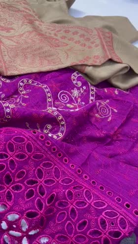 Rs 3950 winter jacquard Emb 3pc warm Shawl