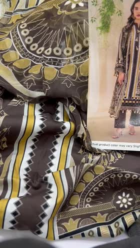 Rs 3850 Coral Linen printed 3 pc chiffon duppata