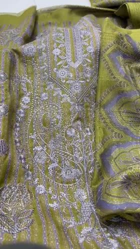 Rs 4795 Sleeqa Dhanak winter Emb 3pc wool shawl ( D 8)