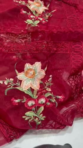 Rs 6500 Aneela’s unstitched organza Emb 3pc