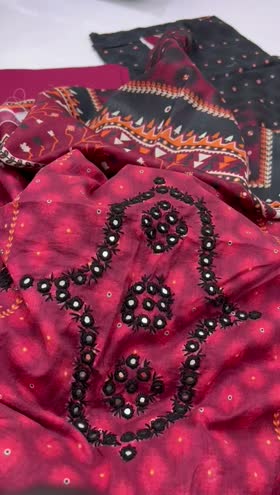 Rs 6100 Lawn hand made Emb mirror work 3pc