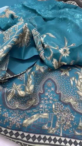 Rs 3350 lawn printed 3pc chiffon duppata