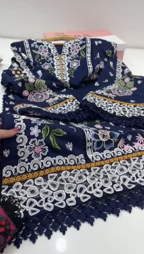 Rs 11000 Aneelas stitched luxury lawn Emb shirt trouser [Dispatch date 15th March ] ~ [Chest 24] [Length 47] XXLARGE