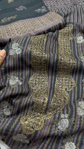 Rs 4795 Sleeqa Dhanak winter Emb 3pc wool shawl ( D 7)