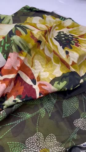 Rs 3300 Mahmal Staple bana dora same printed 3pc slub duppata ( D 10)