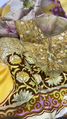 Rs 4800 hemline by Mushq lawn Emb 3 piece. Outlet stock