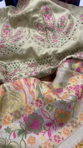 Rs 6595 Shakar by Riaz Arts Luxury Winter Emb Peach leather 3pc Multi Barosha Jacquard Shawl