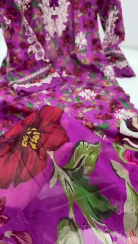 Rs 7000 Aneelas UNstitched Lawn Emb Chiffon Duppata 3pc [LUX-16] [Dispatch Time 1 Month]