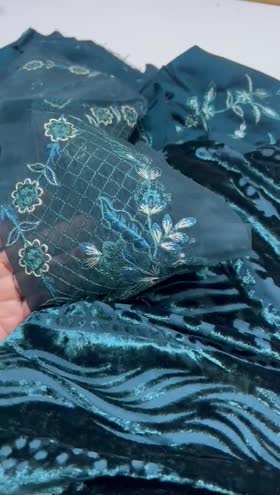 Rs 9450 Nureh peech leather palachi velvet shawl new launch ( NE 186)