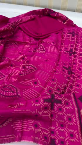 Rs 2350 linen jacquard 2 p ~ WINTER PINK