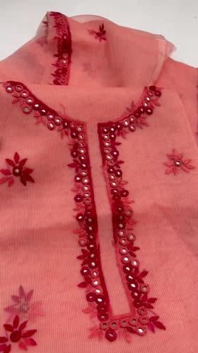 Rs 4500 hand made khaddi net emb 2pc