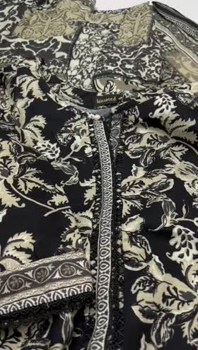 Rs 3800 Bin saeed stitched khaddar 3pc ~ SMALL